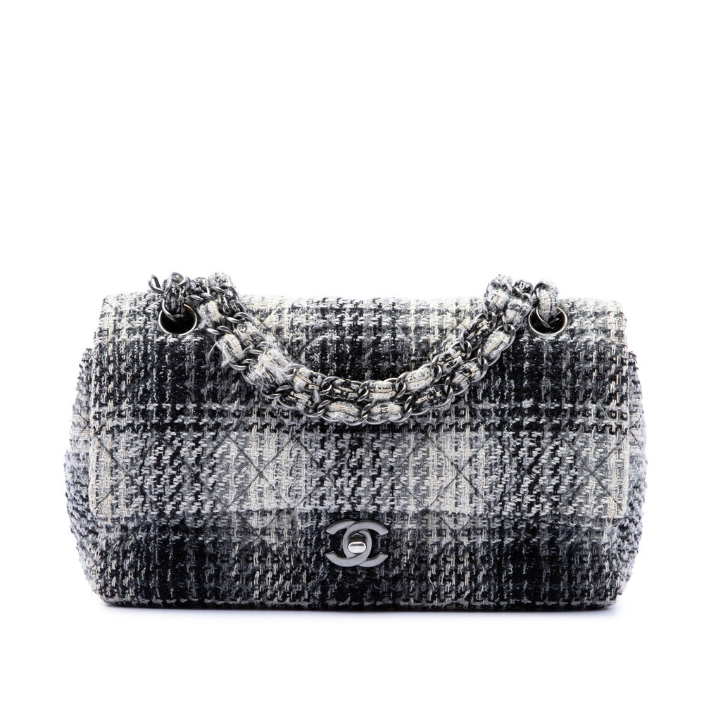 Pre-Loved Chanel Medium Classic Quilted Tweed Double Flap